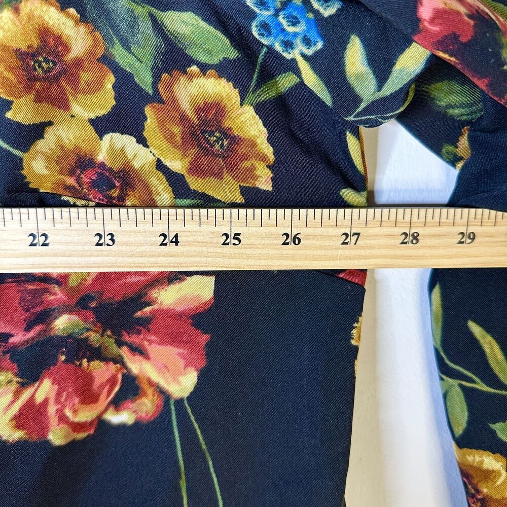 Susan Graver Jacket Women 24W Plus Black Floral Blazer Gold Lined Bloomcore NWOT - Picture 6 of 11
